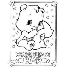 Wonderheart Bear holding a little heart coloring page