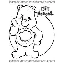 Care Bear with an unhappy expression coloring page