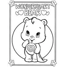 Wonderheart Bear with a heart on her belly coloring page