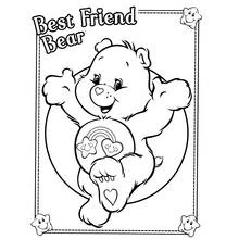 Best Friend Bear waving happily coloring page