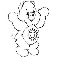 Care Bear with sunshine belly badge coloring page