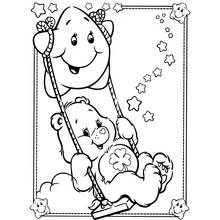 Care Bear on a swing with a friend coloring page