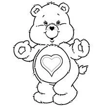 Care Bear with a heart belly badge coloring page