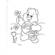 Care Bear picking flowers coloring page