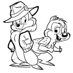 Chip and Dale for Kids (Cartoons and Animated Shows) line art #185787 to print and color for free