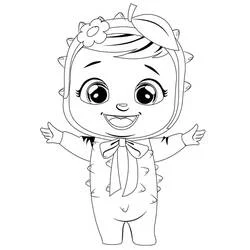 Lexi smiling with arms open wide coloring page