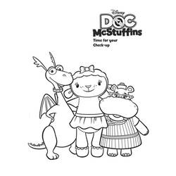 Toufy, Câline and Hallie standing together coloring page