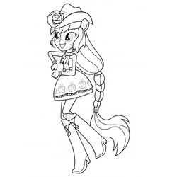 Applejack posing in cowgirl style coloring page