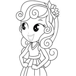 Equestria Girls character with curly hair coloring page