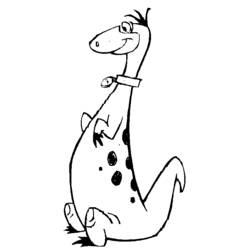 Dino the pet dinosaur sitting coloring page
