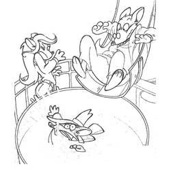 Geronimo Stilton on an amusement park ride coloring page