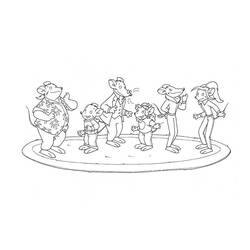Geronimo Stilton and friends dancing together coloring page