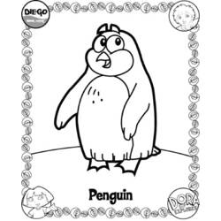 Penguin standing on ice coloring page