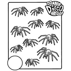 Go Diego Go spiders group coloring page