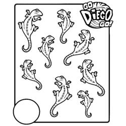 Go Diego Go lizards coloring page