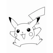 Pikachu jumping with arms raised coloring page