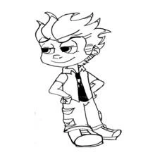 Johnny Test standing with hands on hips coloring page