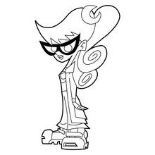 Johnny Test character with big glasses and spiral wings coloring page