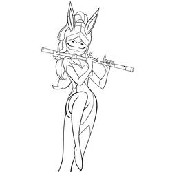 Alya Césaire playing the flute coloring page