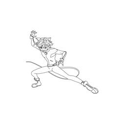 Cat Noir ready to fight coloring page
