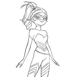 Chloé Bourgeois in superhero costume coloring page