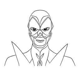Hawk Moth villain mask portrait coloring page