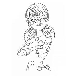 Ladybug with arms crossed coloring page