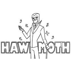 Hawk Moth surrounded by butterflies coloring page