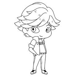 Adrien chibi style with tousled hair coloring page