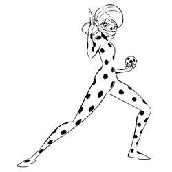 Ladybug in a fighting stance coloring page