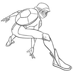Nino Lahiffe in turtle superhero costume coloring page
