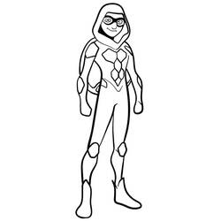 Nino Lahiffe in his superhero costume coloring page
