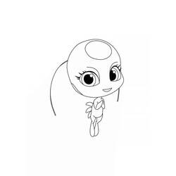 Tikki floating with a gentle smile coloring page
