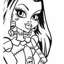 Frankie Stein close-up portrait coloring page