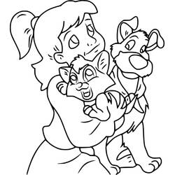 Jenny, Dodger and Oliver together coloring page