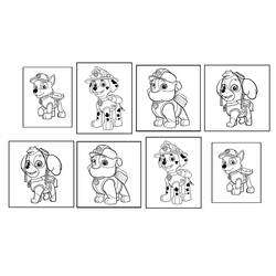 Paw Patrol pups in uniforms coloring page
