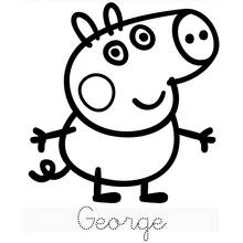 George Pig standing with arms out coloring page