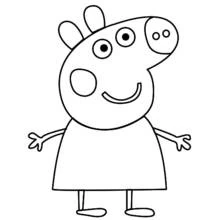 Peppa Pig smiling with arms open coloring page