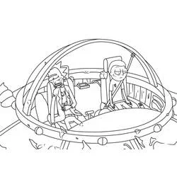 Rick and Morty riding in the spaceship coloring page