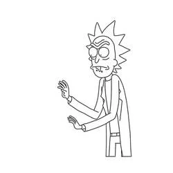 Rick Sanchez talking with his hands coloring page