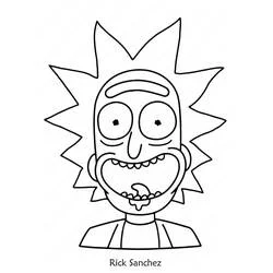 Rick Sanchez laughing wide coloring page