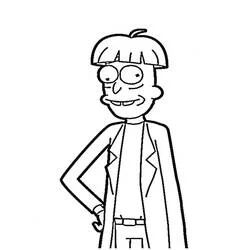 Rick Sanchez posing with a goofy grin coloring page
