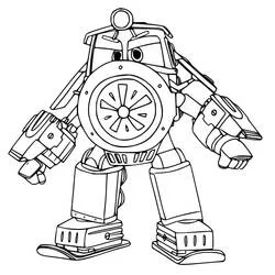 Robot Trains - Free printable coloring pages