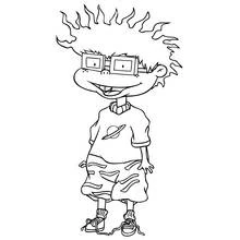 Rugrats Chuckie Finster standing and smiling coloring page