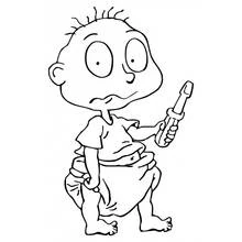 Tommy Pickles holding a screwdriver coloring page