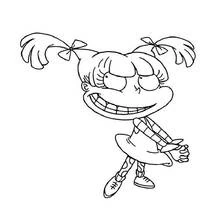 Angelica Pickles smiling shyly coloring page