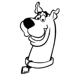 Scooby Doo smiling close-up coloring page