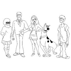 Scooby Doo and the whole gang together coloring page