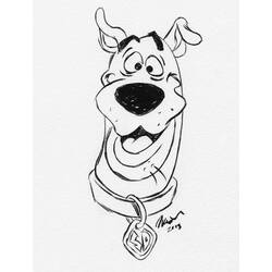 Scooby Doo close-up portrait coloring page
