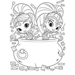 Shimmer and Shine (Cartoons and Animated Shows) coloring page #196152, high quality printable line art